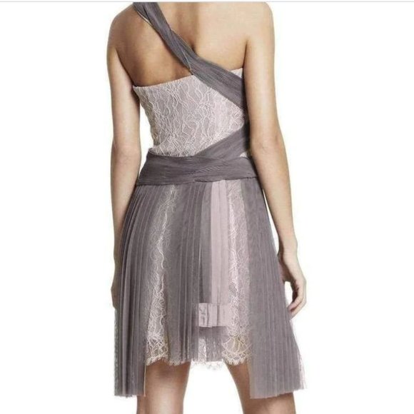 BCBGMaxAzria Pleated Contrast Lace Dress - Picture 1 of 8